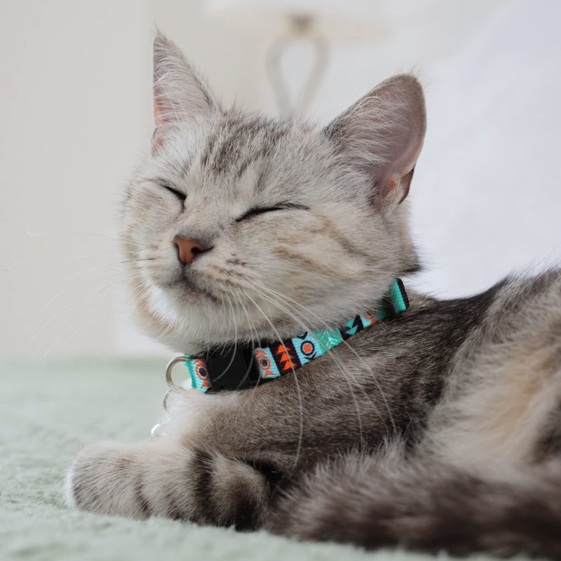 CollarDirect Cat Collar Breakaway with Removable Bell Set of 2 PCS Tribal Pattern Aztec Pet Safety Adjustable Kitten Collar - Image 2